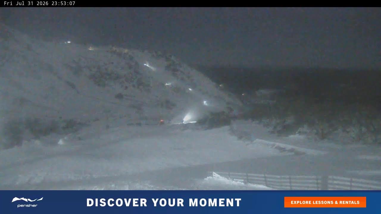 Perisher Blue Cow Live snow cam captured at 31 July 2026 at 11:56 pm AEST
