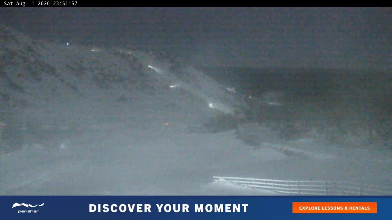 Perisher Blue Cow Live snow cam captured at 1 August 2026 at 11:54 pm AEST