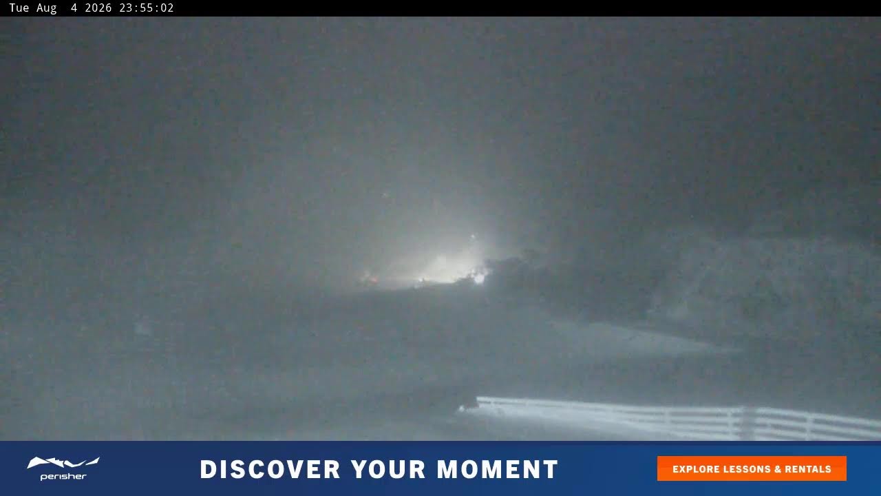 Perisher Blue Cow Live snow cam captured at 4 August 2026 at 11:59 pm AEST