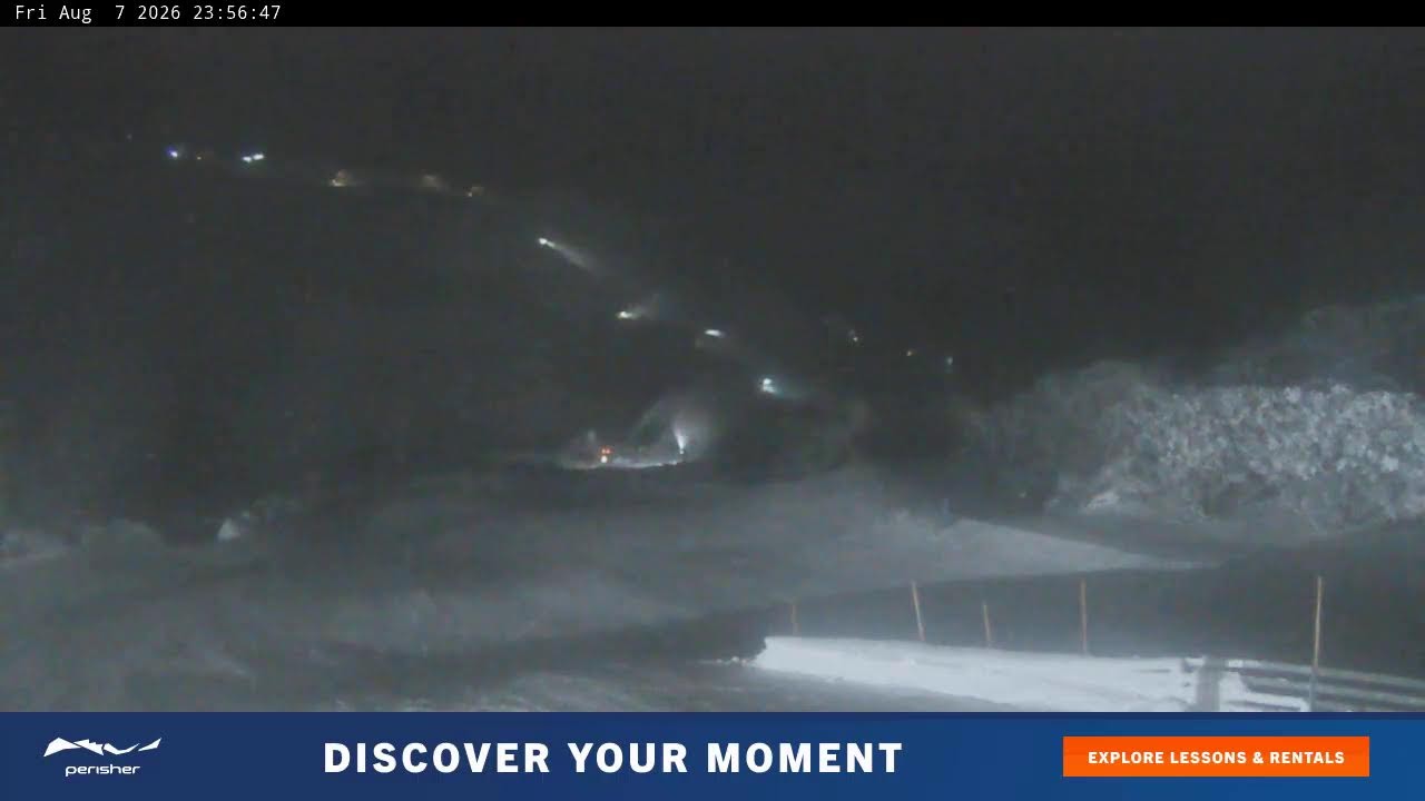 Perisher Blue Cow Live snow cam captured at 7 August 2026 at 11:59 pm AEST
