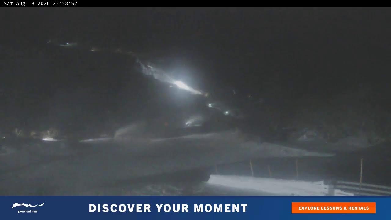 Perisher Blue Cow Live snow cam captured at 8 August 2026 at 11:59 pm AEST