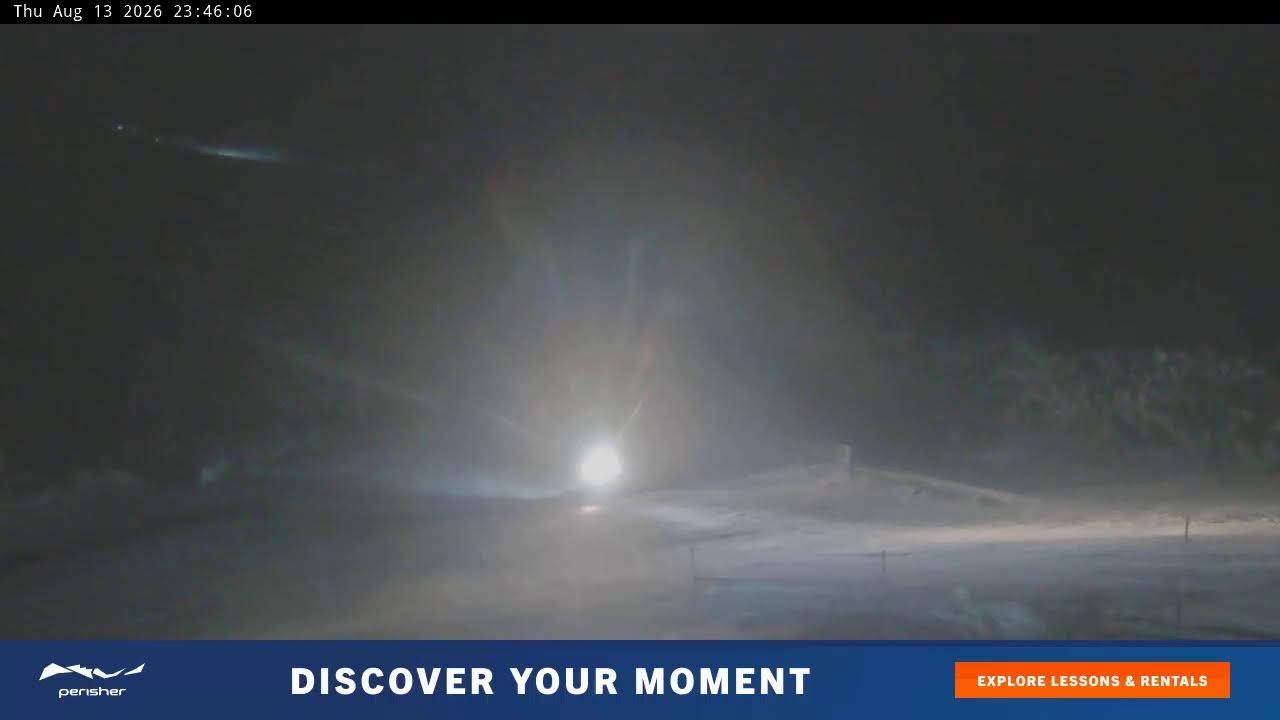 Perisher Blue Cow Live snow cam captured at 13 August 2026 at 11:50 pm AEST
