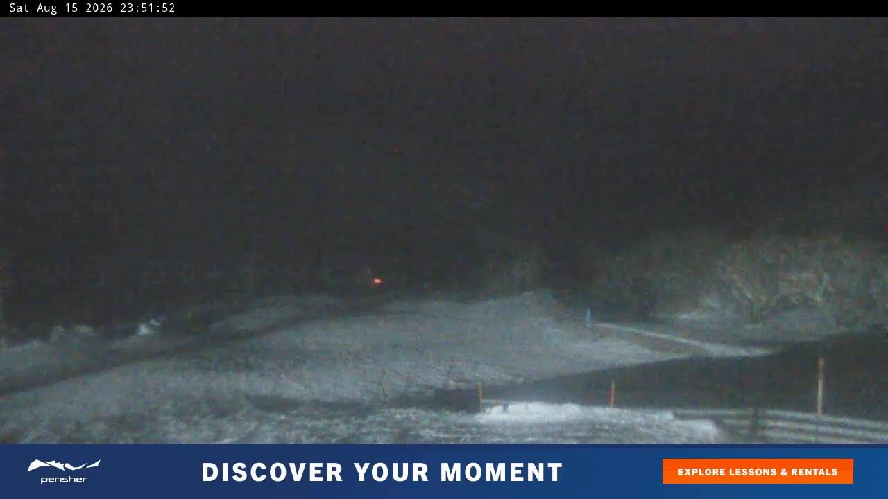 Perisher Blue Cow Live snow cam captured at 15 August 2026 at 11:56 pm AEST