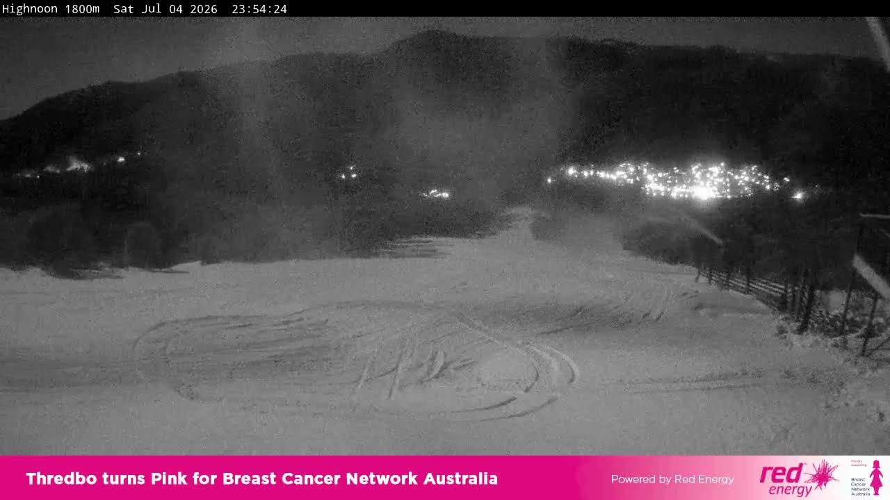 Thredbo High Noon Live snow cam captured at 4 July 2026 at 11:58 pm AEST