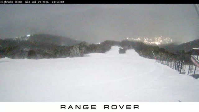 Thredbo High Noon Live snow cam captured at 29 July 2026 at 11:54 pm AEST
