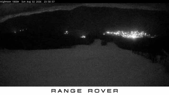 Thredbo High Noon Live snow cam captured at 2 August 2026 at 11:59 pm AEST
