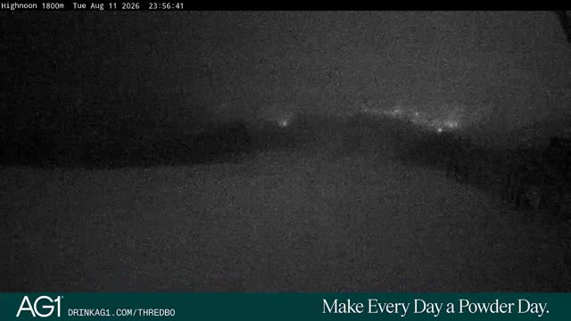 Thredbo High Noon Live snow cam captured at 11 August 2026 at 11:57 pm AEST