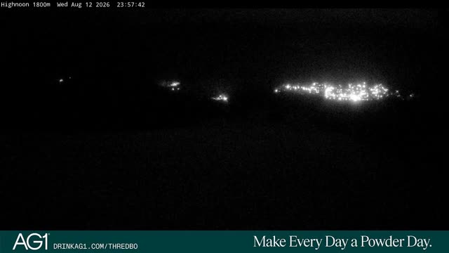 Thredbo High Noon Live snow cam captured at 12 August 2026 at 11:58 pm AEST