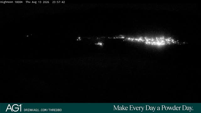 Thredbo High Noon Live snow cam captured at 13 August 2026 at 11:58 pm AEST