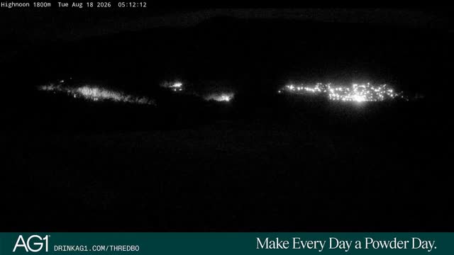 Thredbo High Noon Live snow cam captured at 18 August 2026 at 5:12 am AEST
