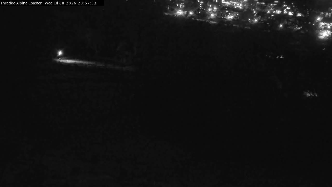 Thredbo Alpine Coaster Live snow cam captured at 8 July 2026 at 11:58 pm AEST