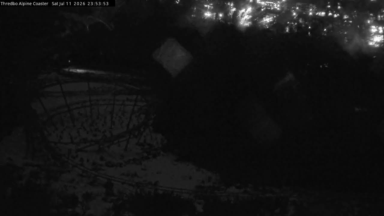 Thredbo Alpine Coaster Live snow cam captured at 11 July 2026 at 11:58 pm AEST