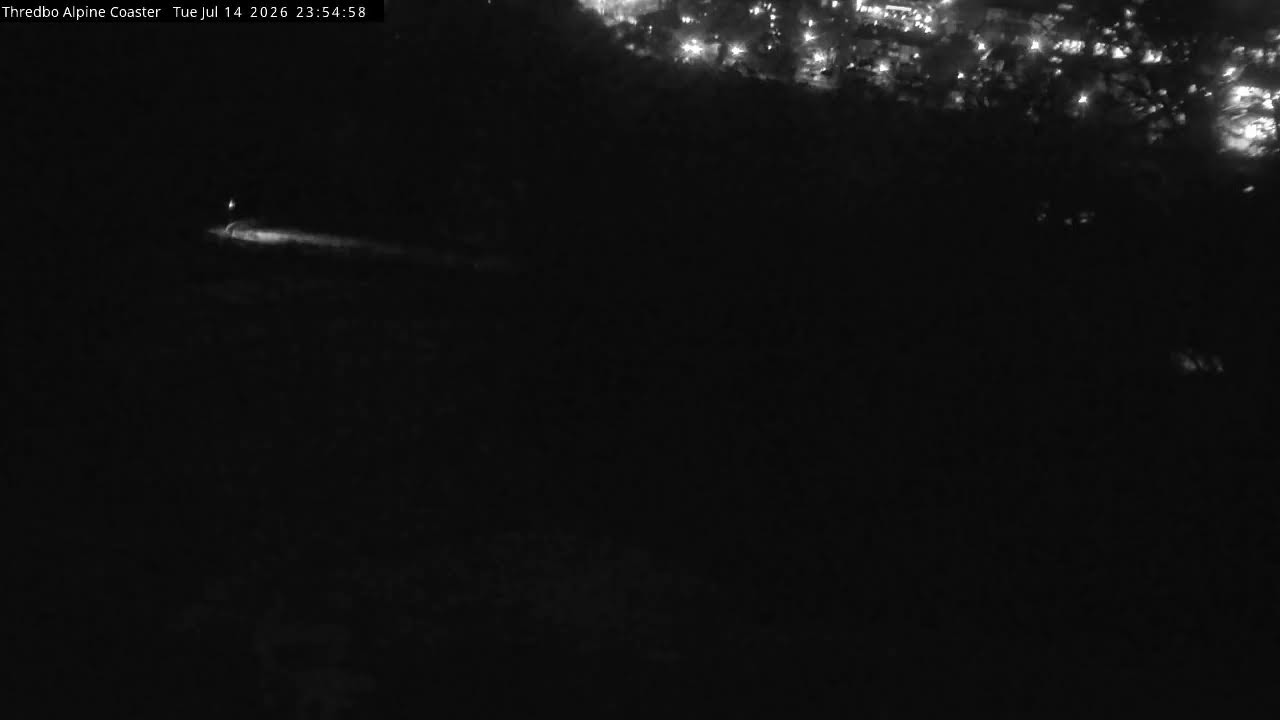 Thredbo Alpine Coaster Live snow cam captured at 14 July 2026 at 11:55 pm AEST