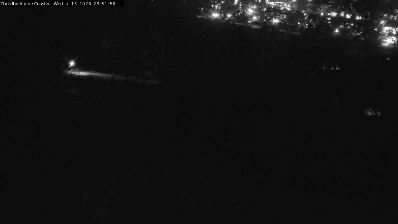 Thredbo Alpine Coaster Live snow cam captured at 15 July 2026 at 11:55 pm AEST