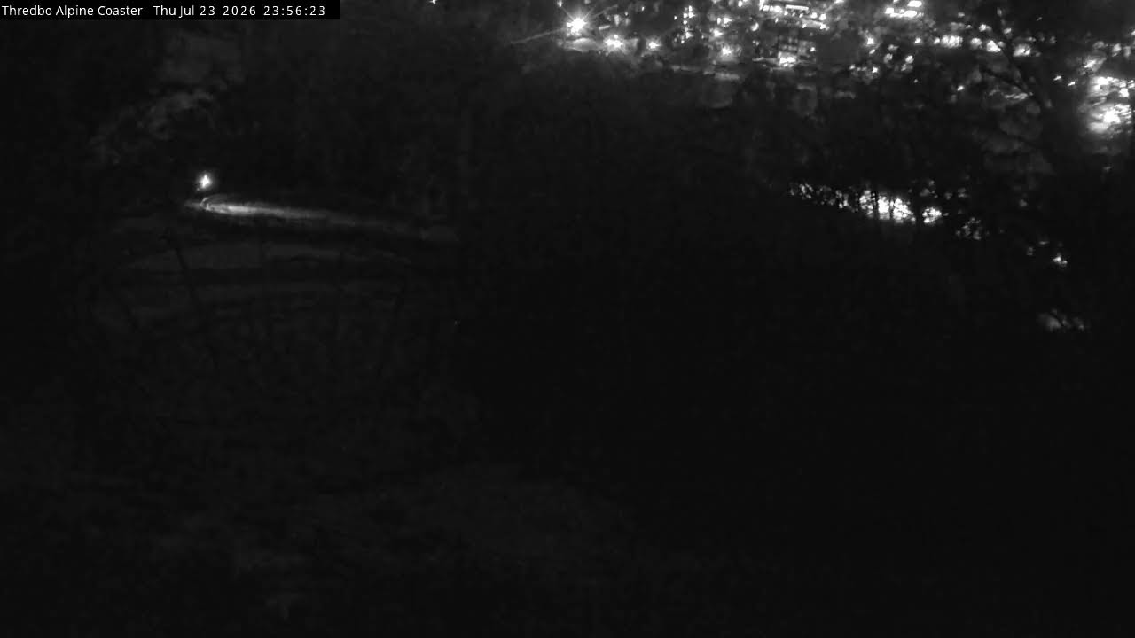Thredbo Alpine Coaster Live snow cam captured at 23 July 2026 at 11:59 pm AEST