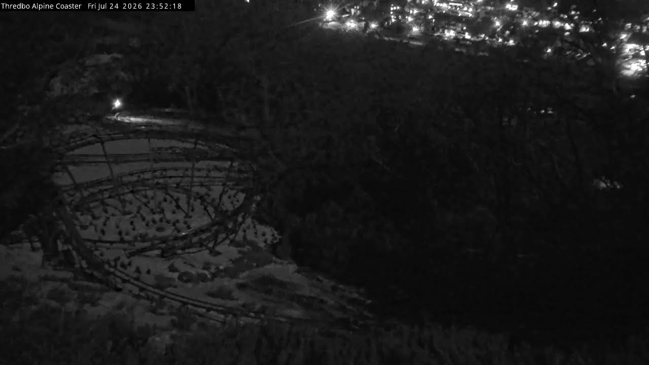 Thredbo Alpine Coaster Live snow cam captured at 24 July 2026 at 11:54 pm AEST