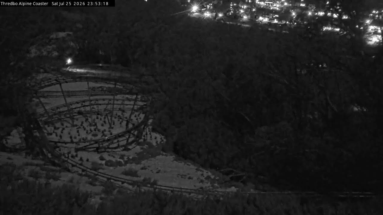 Thredbo Alpine Coaster Live snow cam captured at 25 July 2026 at 11:54 pm AEST