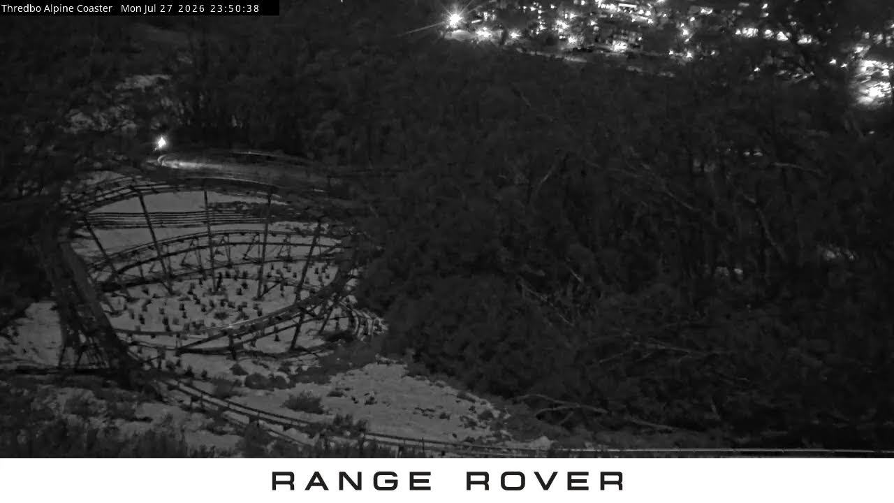 Thredbo Alpine Coaster Live snow cam captured at 27 July 2026 at 11:54 pm AEST
