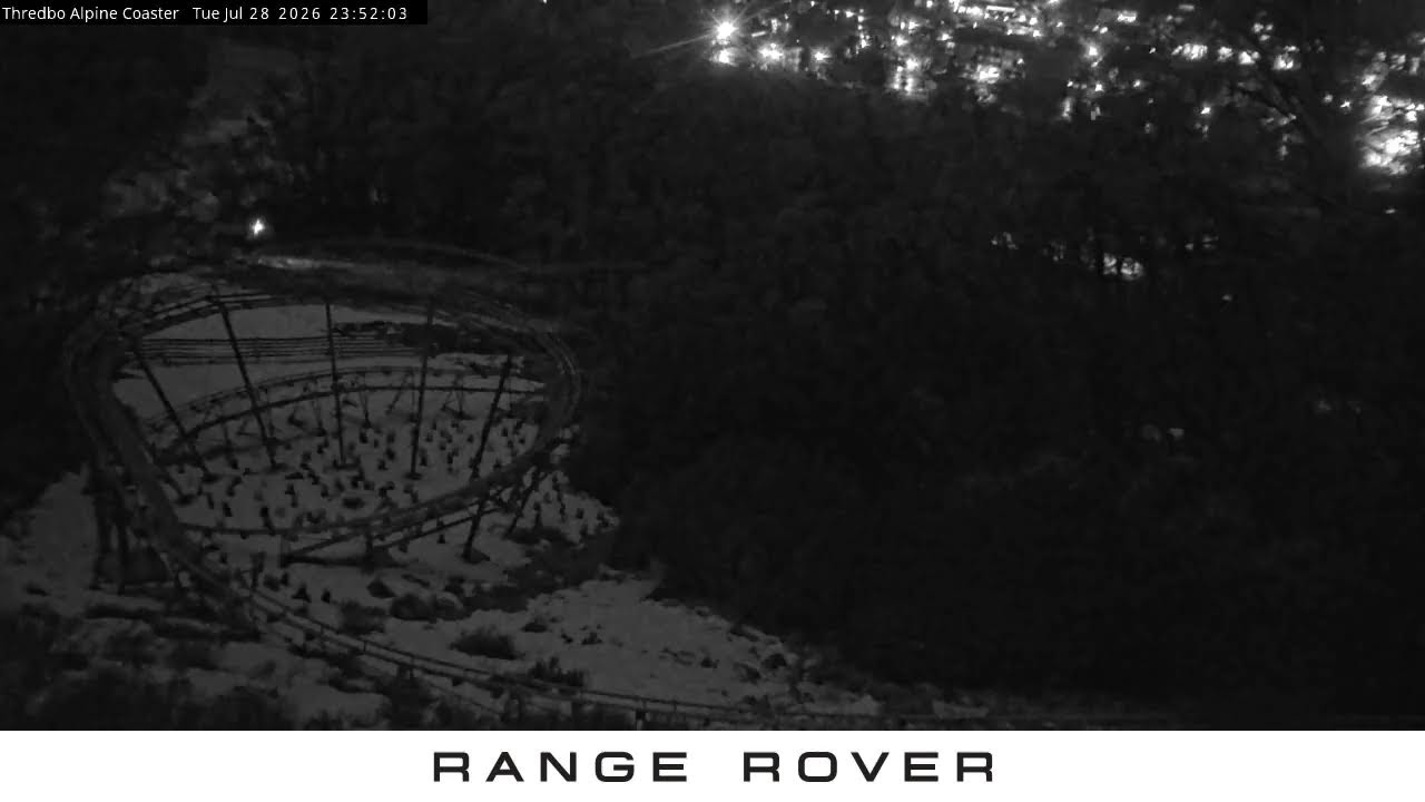 Thredbo Alpine Coaster Live snow cam captured at 28 July 2026 at 11:54 pm AEST