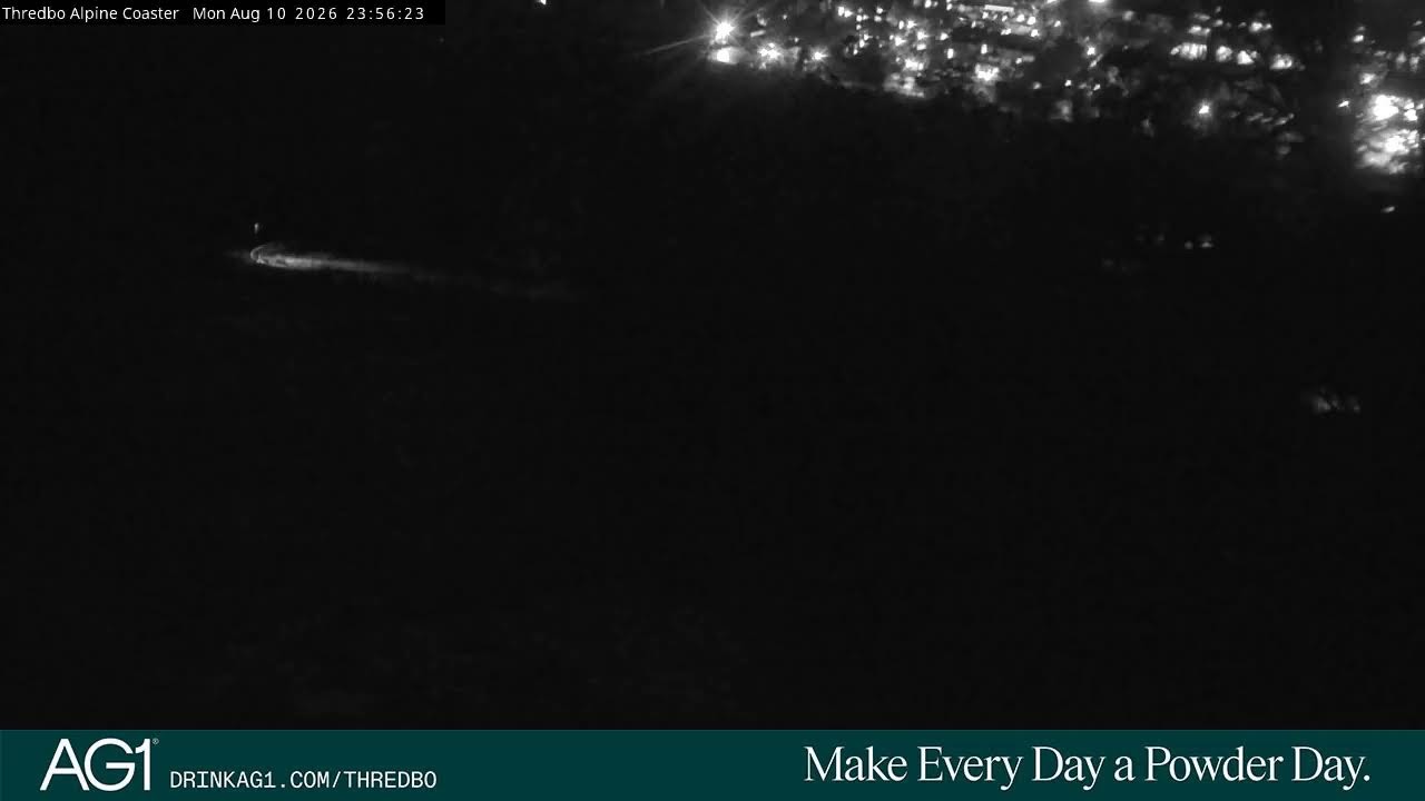 Thredbo Alpine Coaster Live snow cam captured at 10 August 2026 at 11:56 pm AEST
