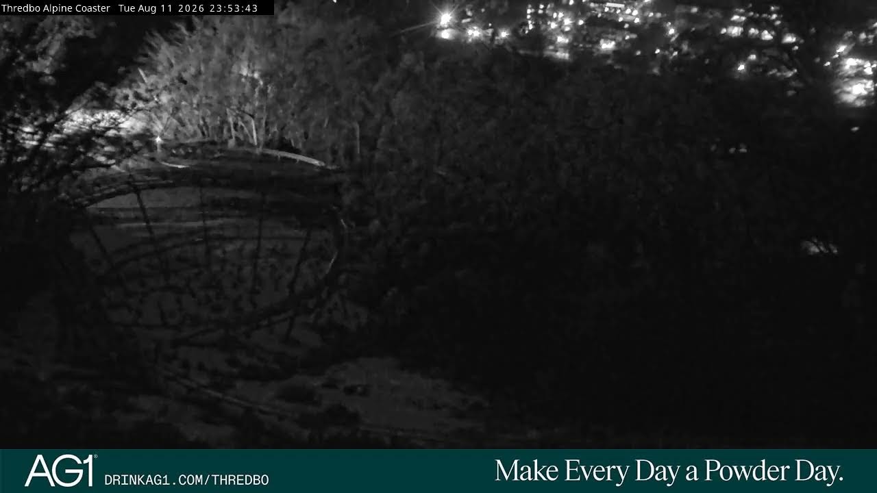 Thredbo Alpine Coaster Live snow cam captured at 11 August 2026 at 11:57 pm AEST