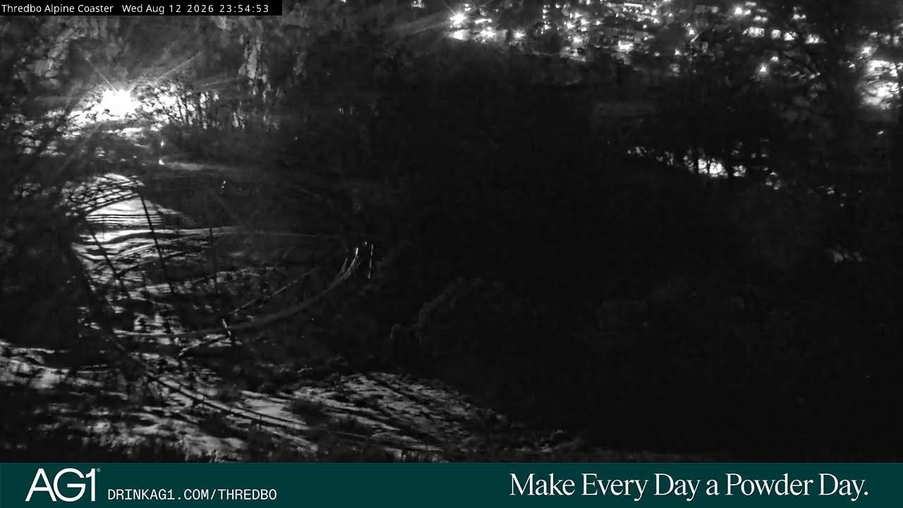 Thredbo Alpine Coaster Live snow cam captured at 12 August 2026 at 11:56 pm AEST