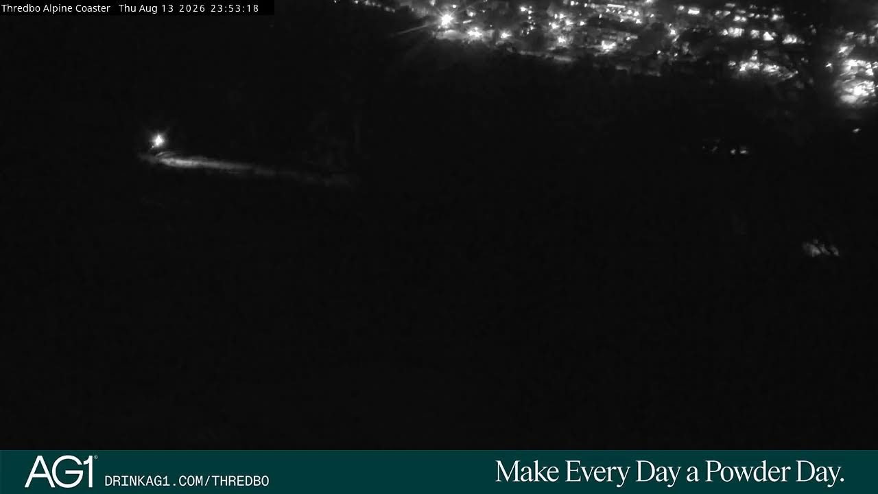 Thredbo Alpine Coaster Live snow cam captured at 13 August 2026 at 11:57 pm AEST