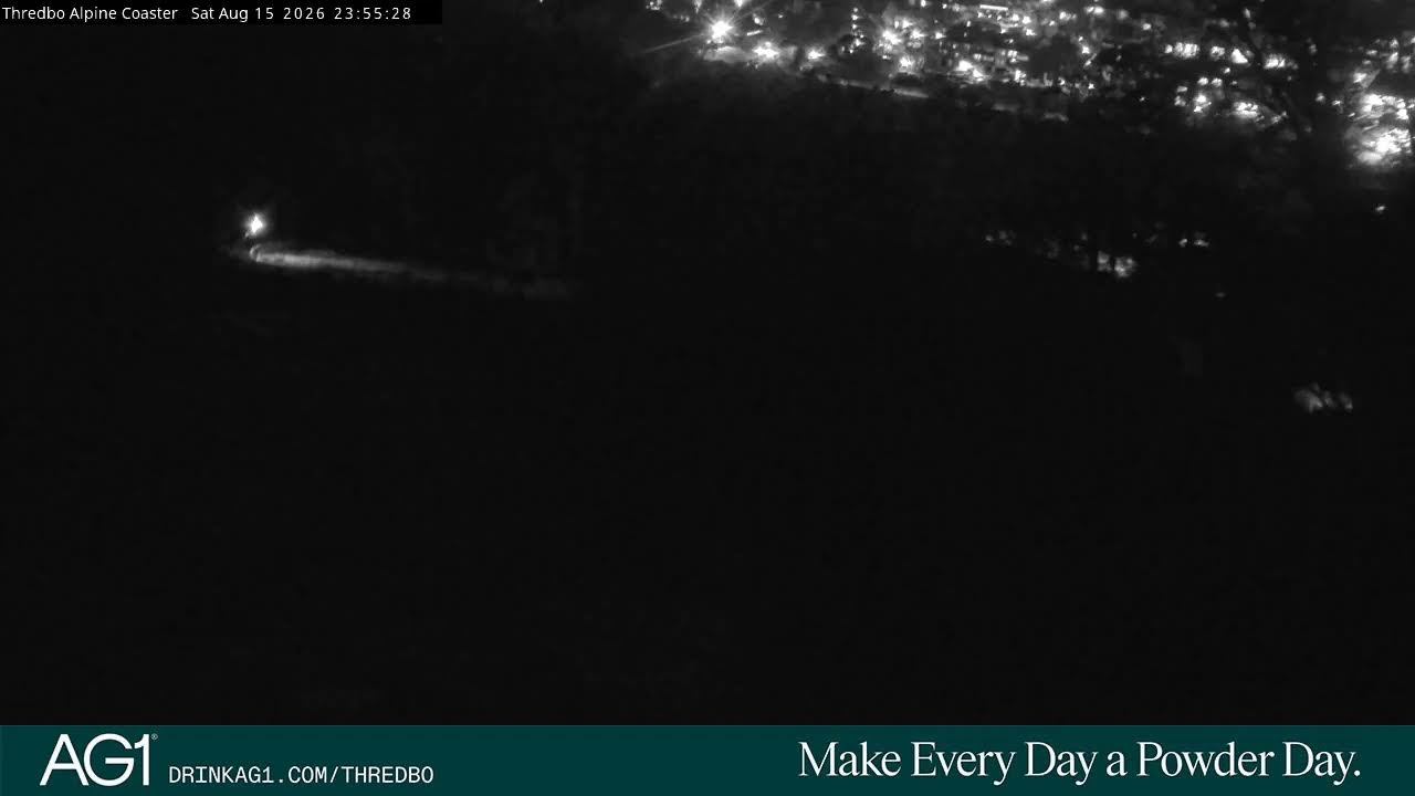 Thredbo Alpine Coaster Live snow cam captured at 15 August 2026 at 11:57 pm AEST