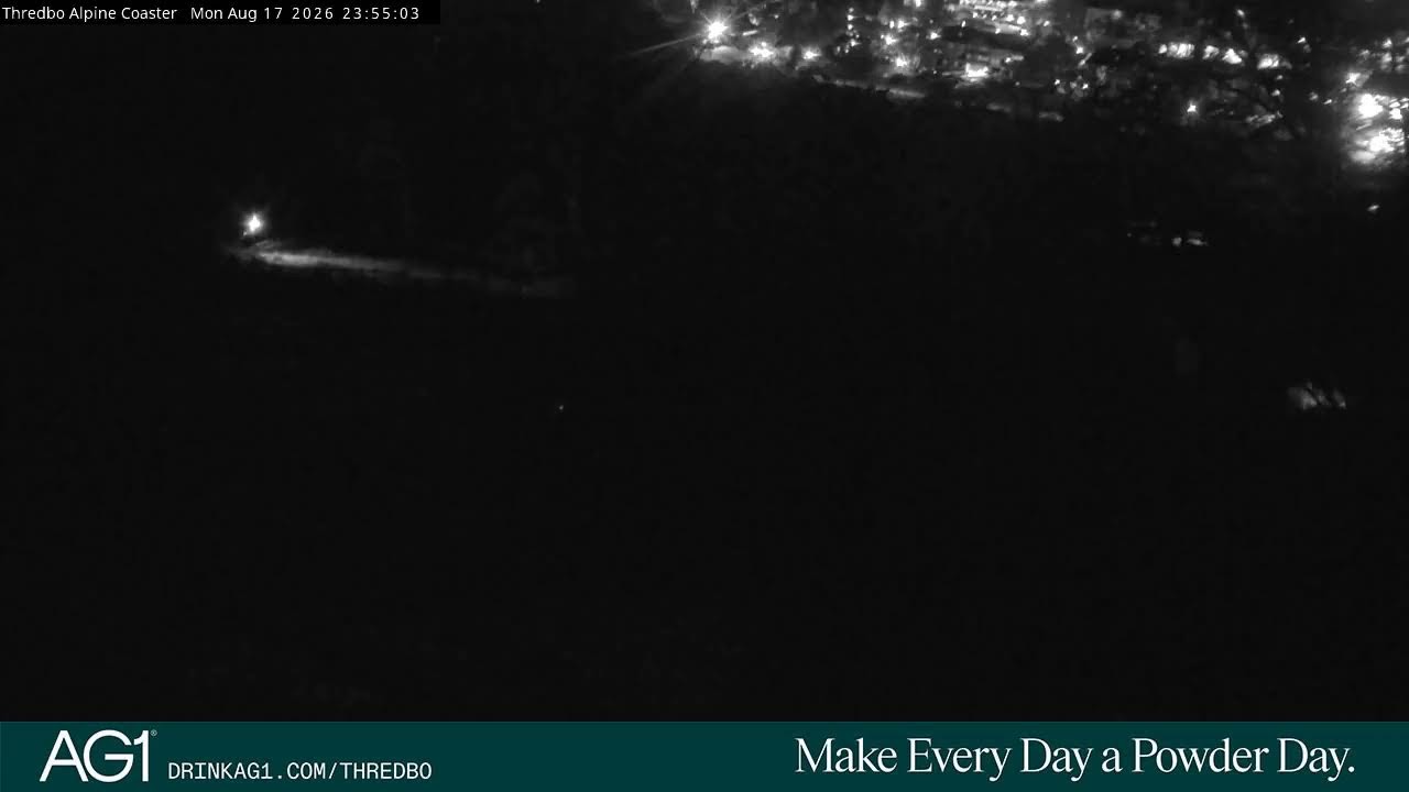 Thredbo Alpine Coaster Live snow cam captured at 17 August 2026 at 11:56 pm AEST