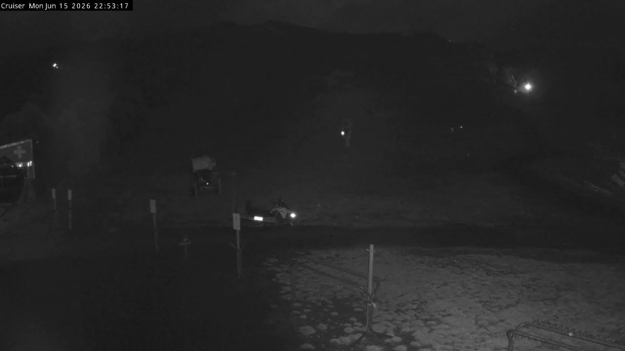 Thredbo Cruiser Area Live snow cam captured at 15 June 2026, 12:55 pm