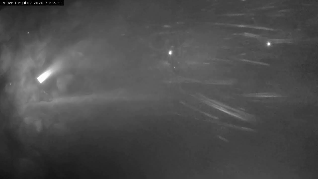 Thredbo Cruiser Area Live snow cam captured at 7 July 2026 at 11:58 pm AEST