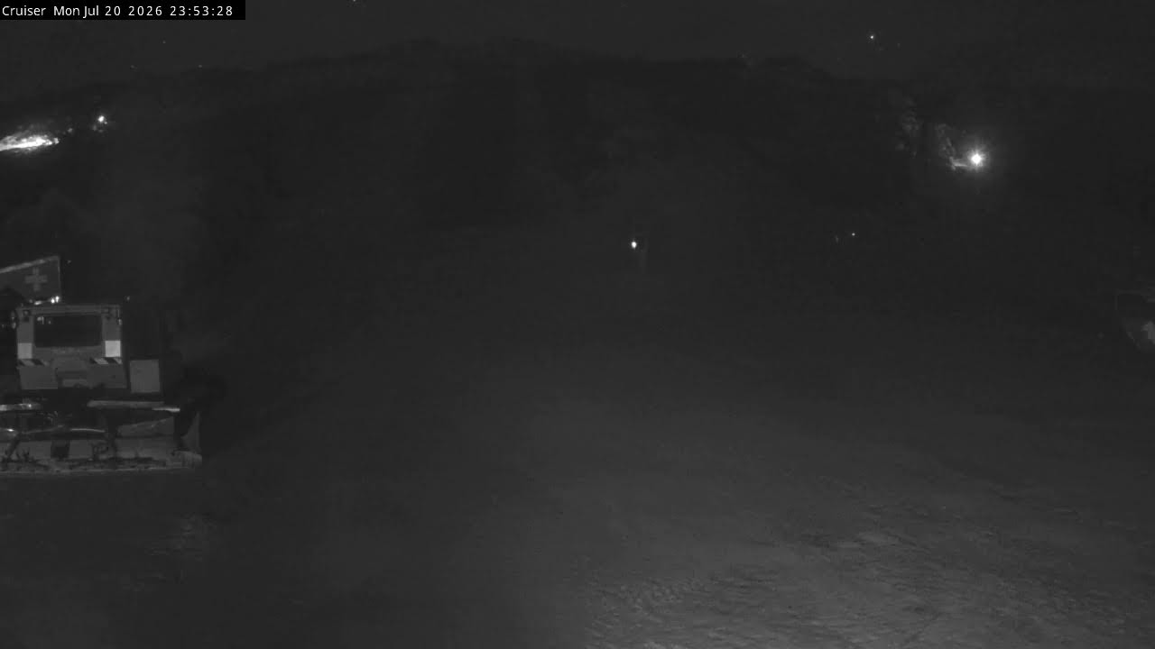 Thredbo Cruiser Area Live snow cam captured at 20 July 2026 at 11:55 pm AEST