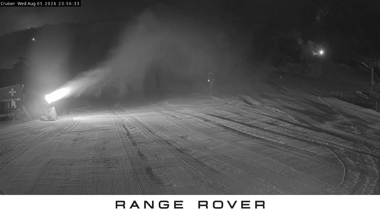 Thredbo Cruiser Area Live snow cam captured at 5 August 2026 at 11:59 pm AEST
