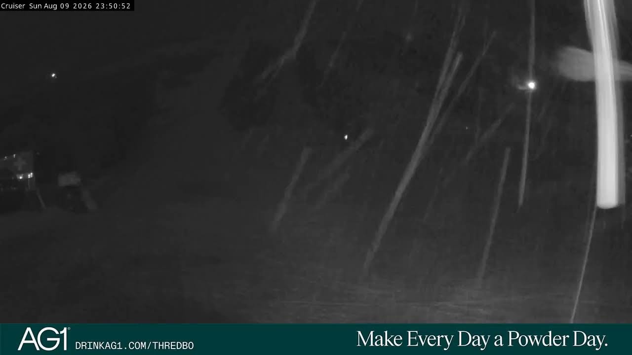 Thredbo Cruiser Area Live snow cam captured at 9 August 2026 at 11:51 pm AEST