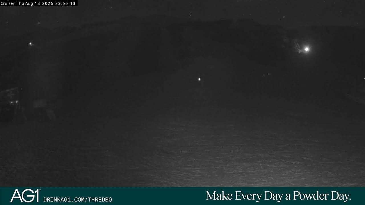 Thredbo Cruiser Area Live snow cam captured at 13 August 2026 at 11:58 pm AEST