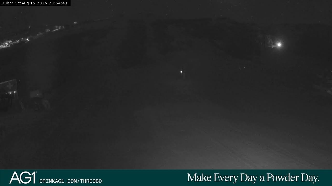 Thredbo Cruiser Area Live snow cam captured at 15 August 2026 at 11:58 pm AEST