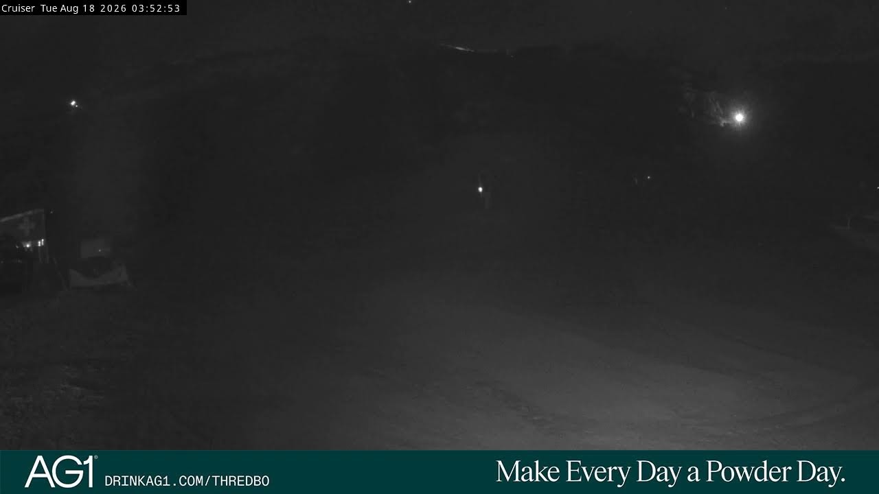 Thredbo Cruiser Area Live snow cam captured at 18 August 2026 at 3:57 am AEST