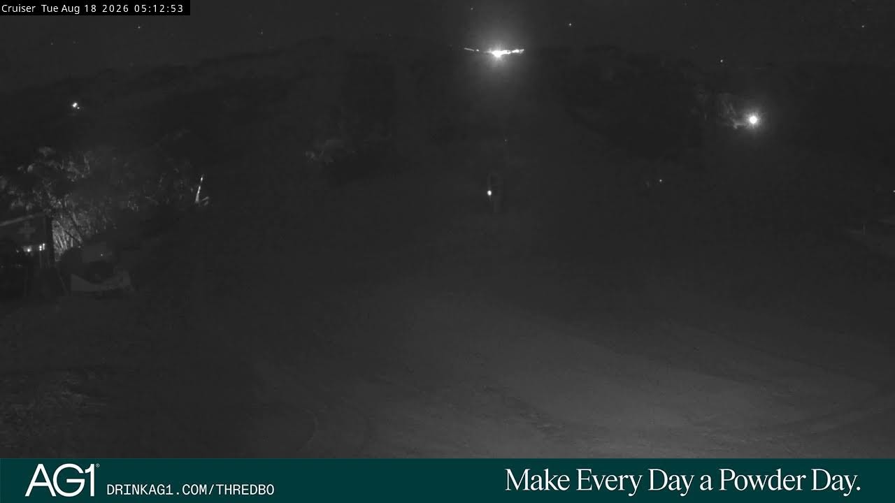 Thredbo Cruiser Area Live snow cam captured at 18 August 2026 at 5:15 am AEST