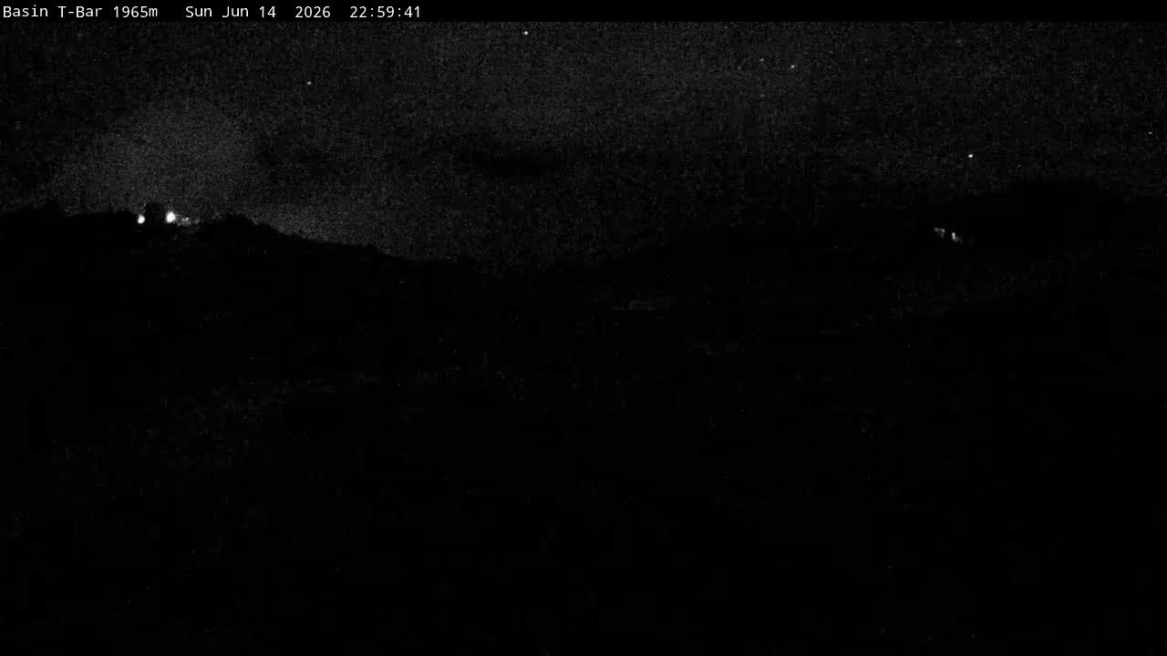 Thredbo Basin T-Bar Live snow cam captured at 14 June 2026, 1:02 pm