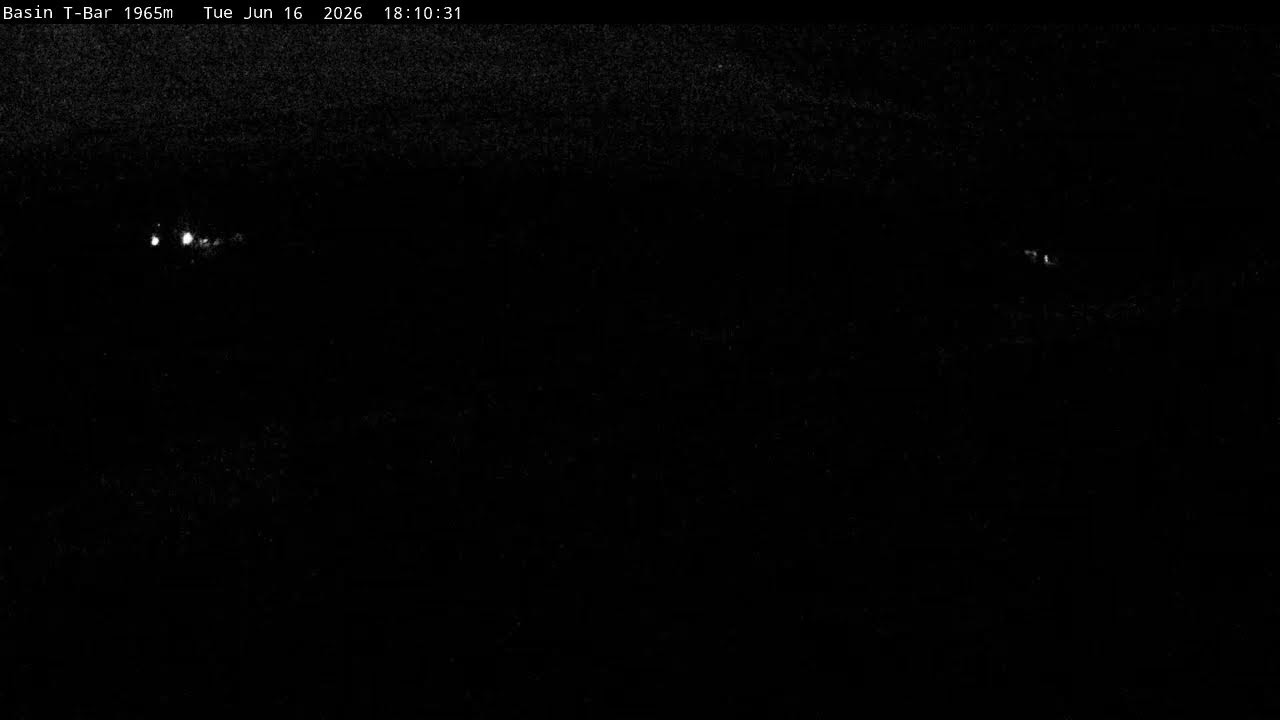 Thredbo Basin T-Bar Live snow cam captured at 16 June 2026, 8:13 am