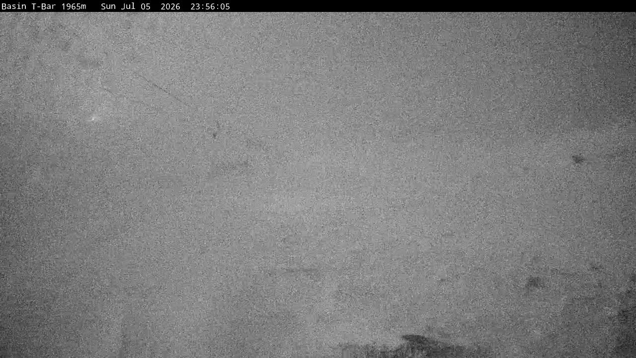 Thredbo Basin T-Bar Live snow cam captured at 5 July 2026 at 11:58 pm AEST