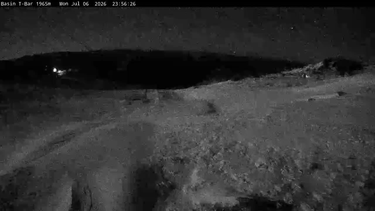 Thredbo Basin T-Bar Live snow cam captured at 6 July 2026 at 11:58 pm AEST