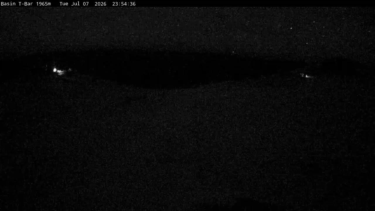 Thredbo Basin T-Bar Live snow cam captured at 7 July 2026 at 11:58 pm AEST