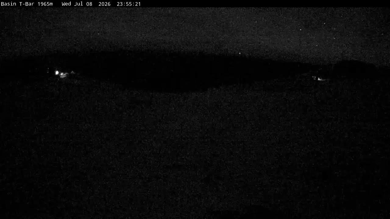 Thredbo Basin T-Bar Live snow cam captured at 8 July 2026 at 11:58 pm AEST