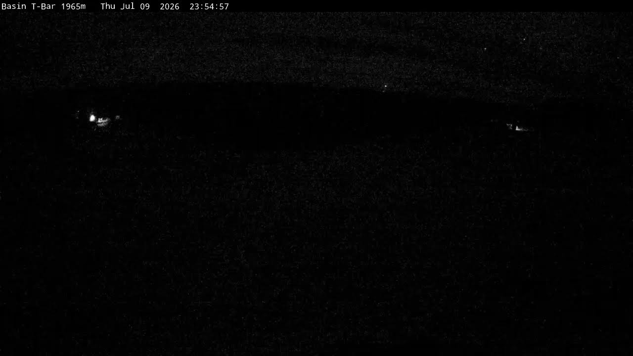Thredbo Basin T-Bar Live snow cam captured at 9 July 2026 at 11:58 pm AEST