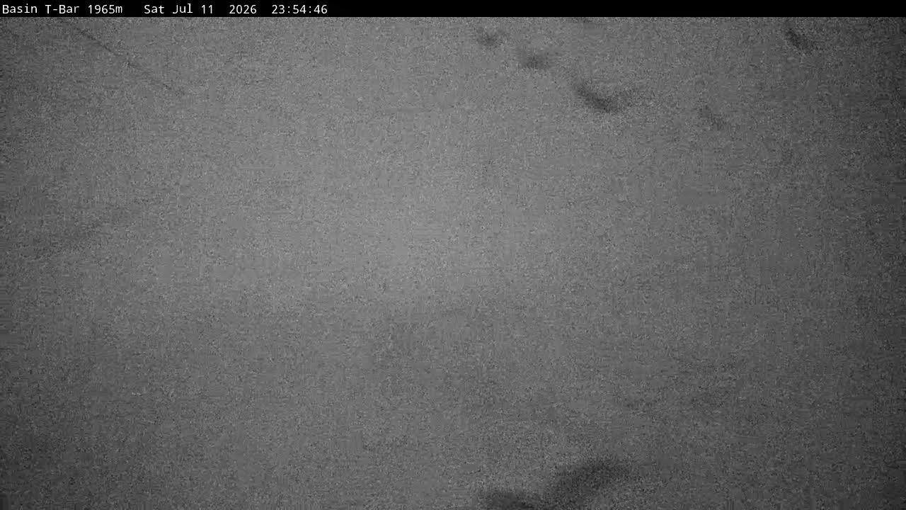 Thredbo Basin T-Bar Live snow cam captured at 11 July 2026 at 11:59 pm AEST
