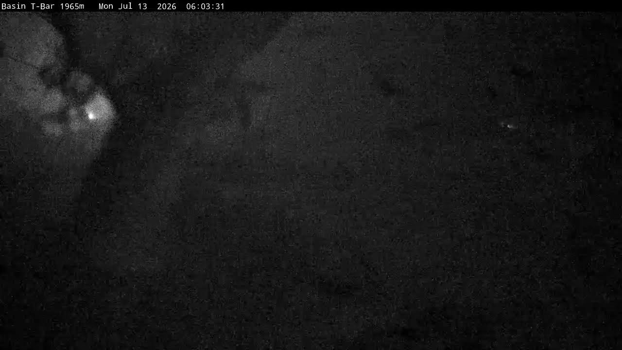 Thredbo Basin T-Bar Live snow cam captured at 13 July 2026 at 6:04 am AEST