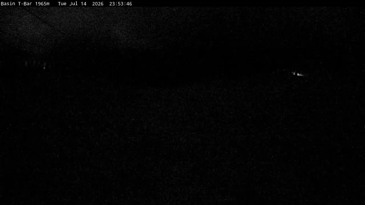 Thredbo Basin T-Bar Live snow cam captured at 14 July 2026 at 11:55 pm AEST