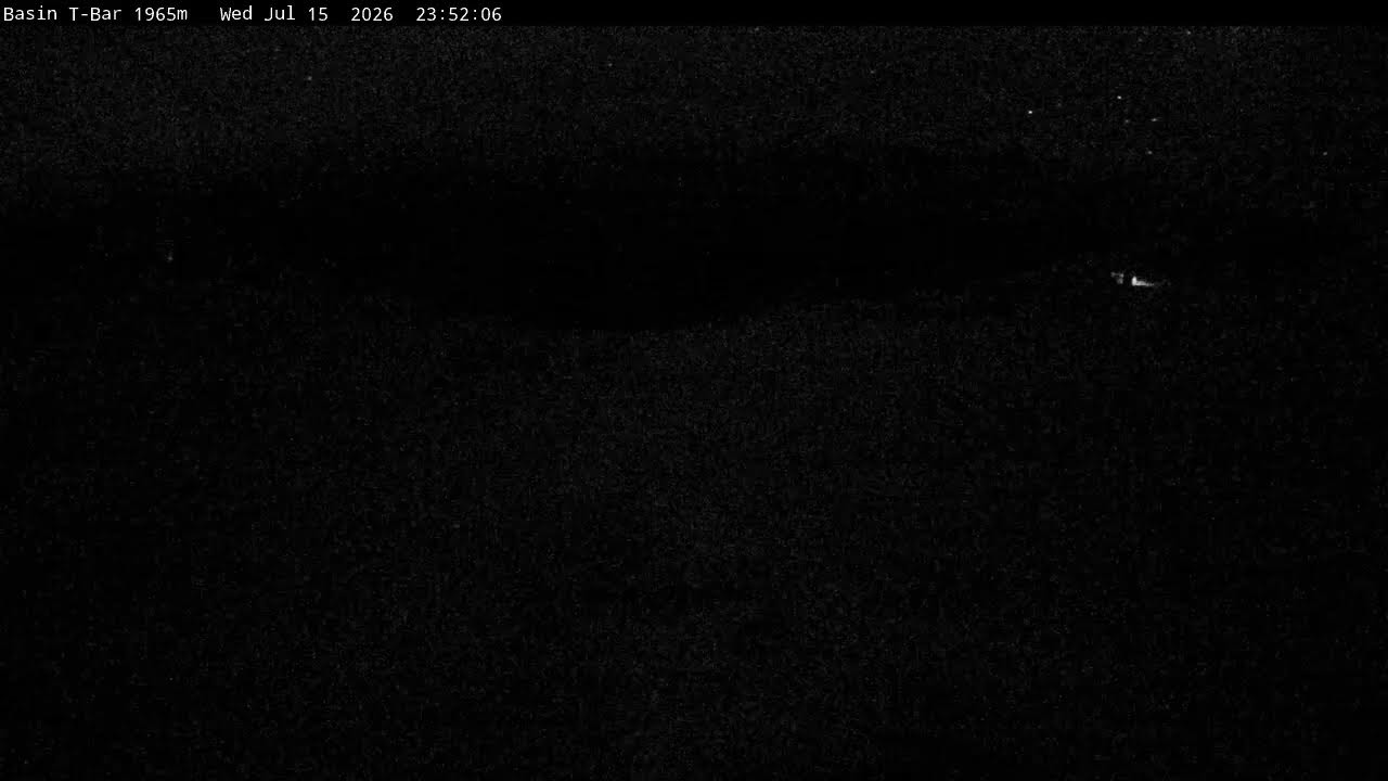 Thredbo Basin T-Bar Live snow cam captured at 15 July 2026 at 11:55 pm AEST