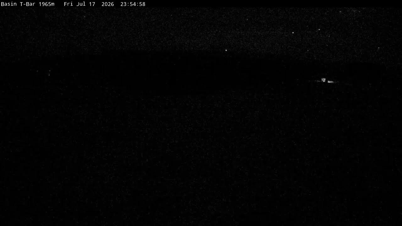 Thredbo Basin T-Bar Live snow cam captured at 17 July 2026 at 11:55 pm AEST